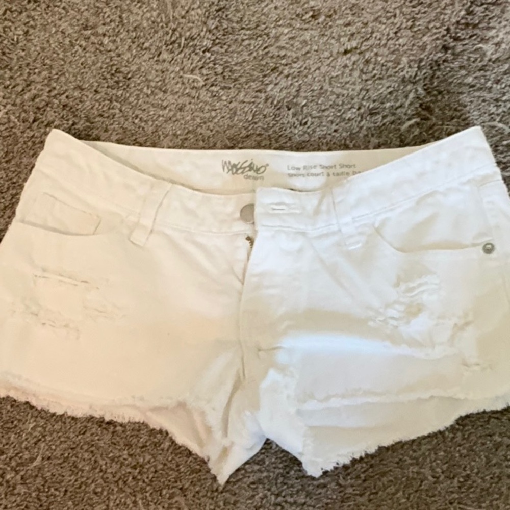 Mossimo Supply Co White Jean Shorts Distressed Cut-Off
